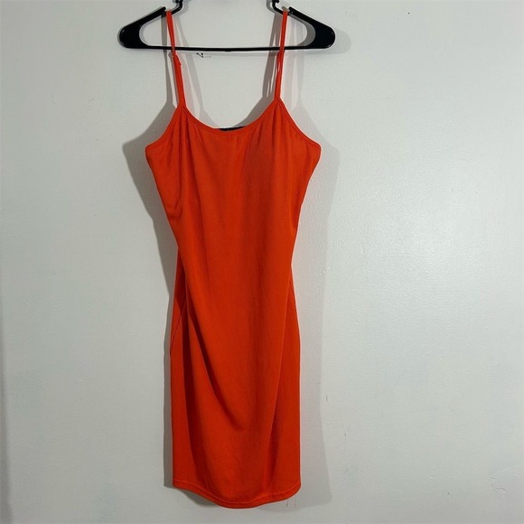 New Look Women's XL Orange Ribbed Bodycon Mini‎ Dress - Picture 1 of 7
